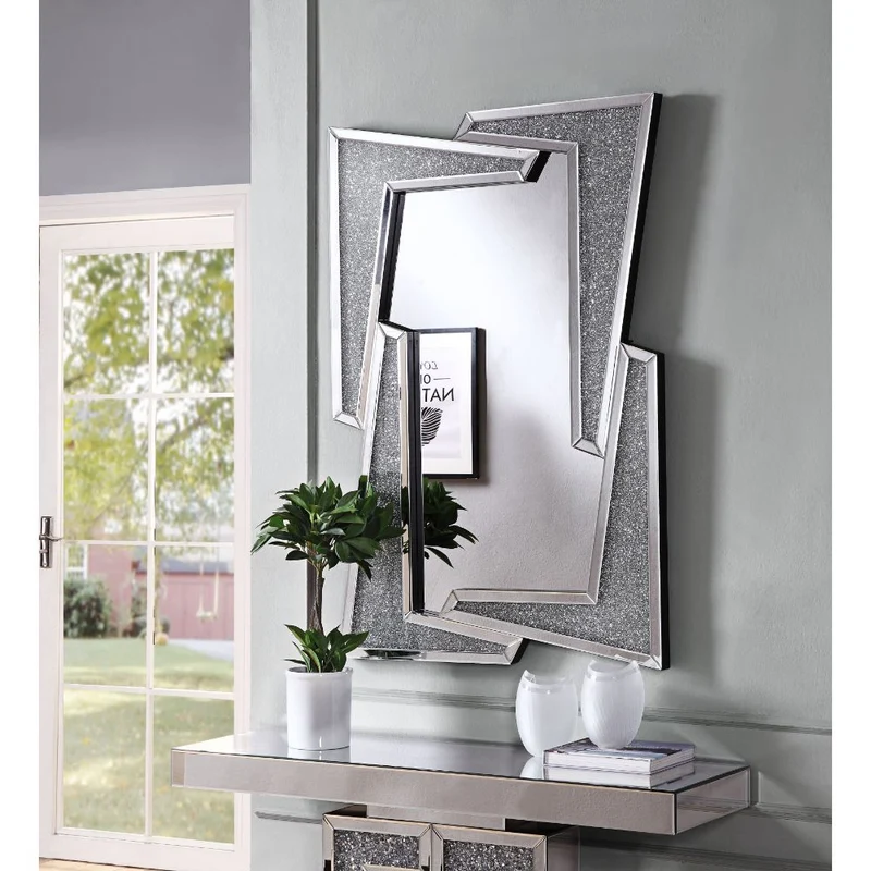 Noralie - 47" Accent Mirror - Mirrored & Faux Diamonds
