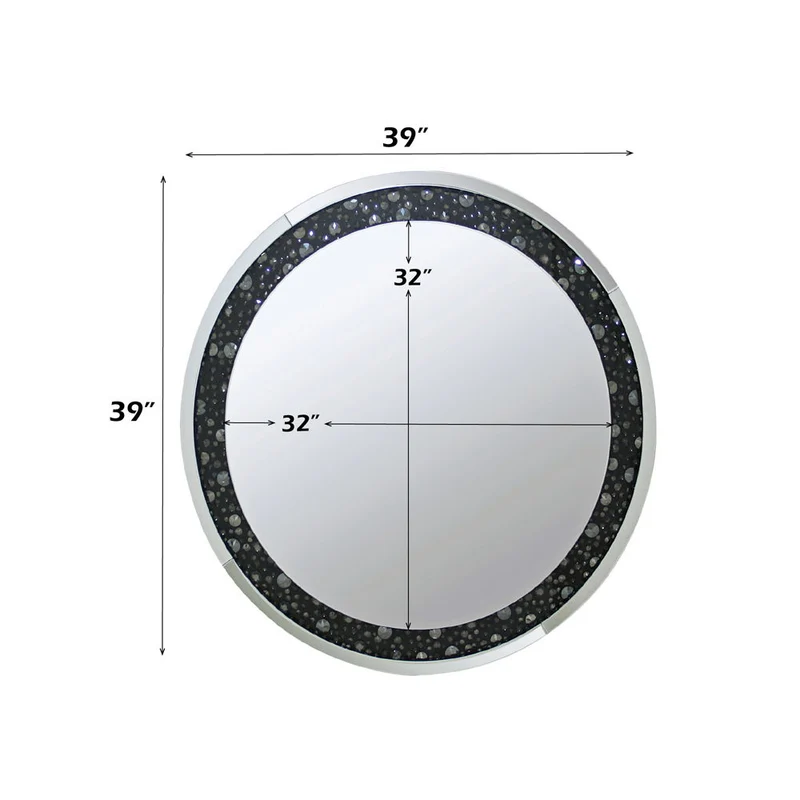Nysa - 39" Accent Mirror - Mirrored & Faux Crystals