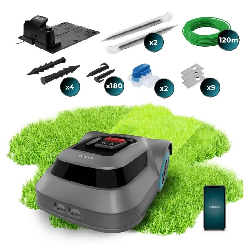 Corta césped inteligente Conga GrassHopper 500 con motor sin escobillas para 500 m2 y control APP de Cecotec
