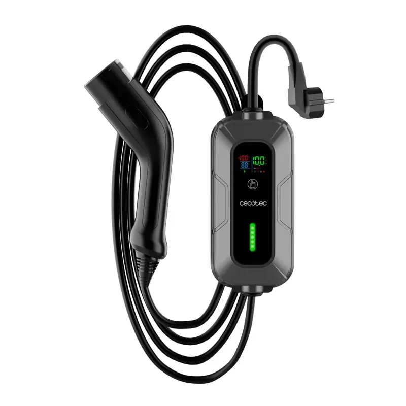 Cargador portátil PIT&GO 3,5 kW para coche eléctrico carga fácil desde toma de corriente estándar de Cecotec