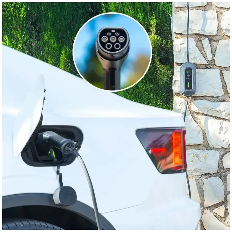 Cargador portátil PIT&GO 3,5 kW para coche eléctrico carga fácil desde toma de corriente estándar de Cecotec
