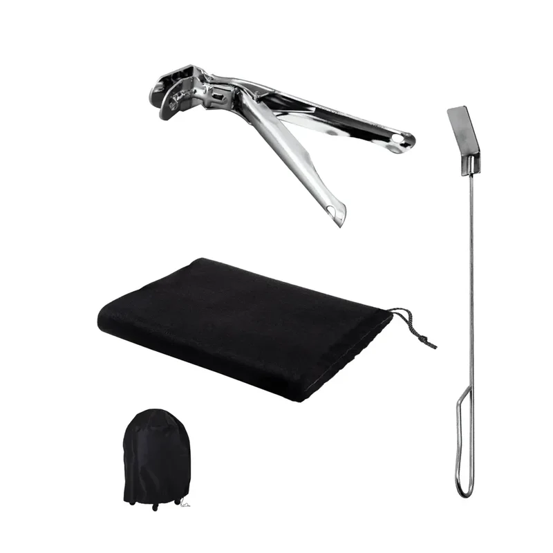 Pack de accesorios DragonPack 4600 S para Barbacoa Kamado con pinzas cubierta protectora y atizador Cecotec