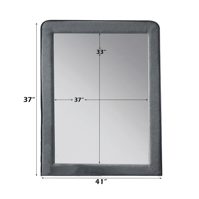 Valda - Mirror - Light Gray Fabric