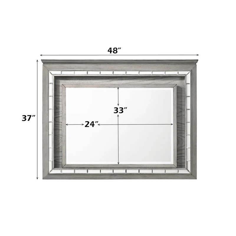 Antares - Mirror With LED - Light Gray Oak