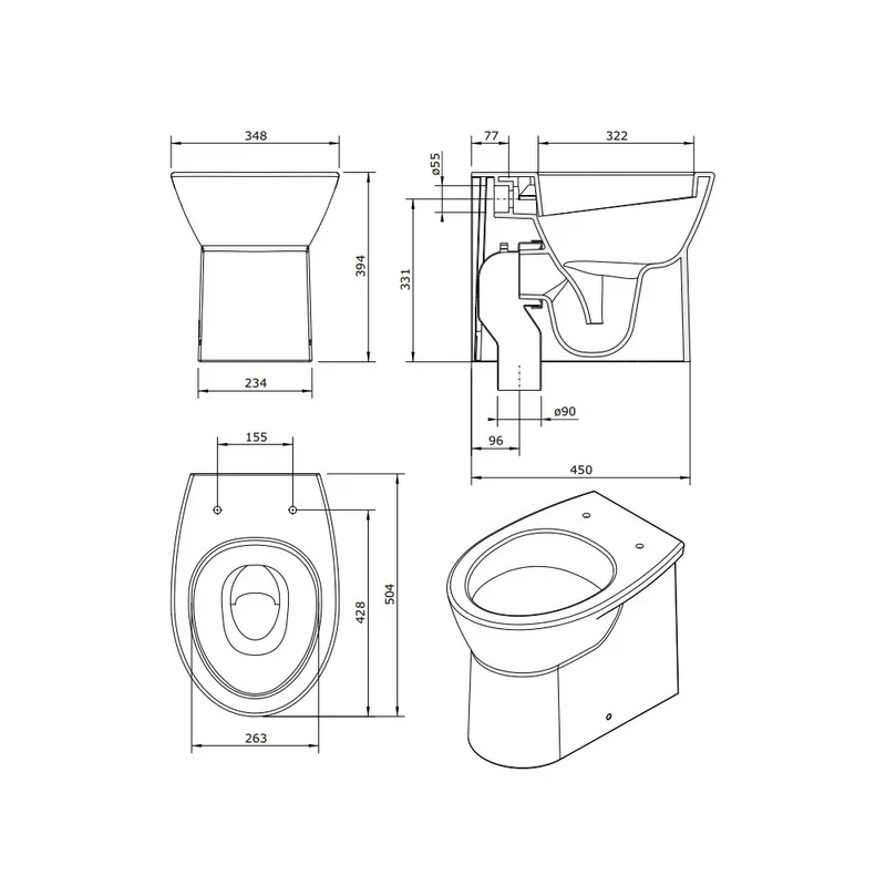 Inodoro Compacto de Suelo Easy Unisan Blanco