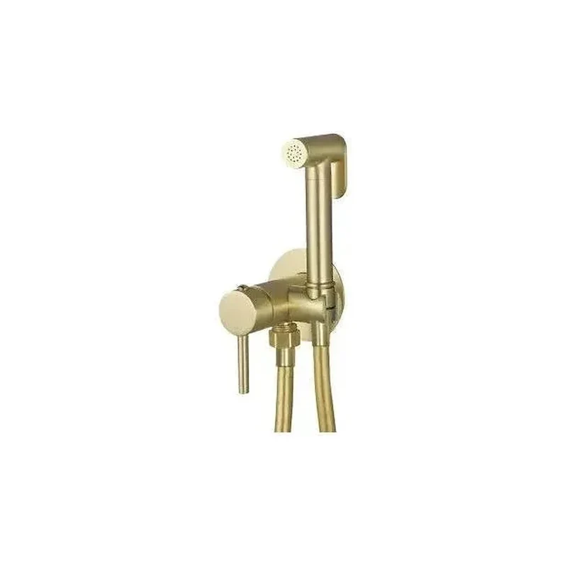 Grifo de bidet empotrado en latón y acero inoxidable en dorado cepillado Guadiana de Valaz