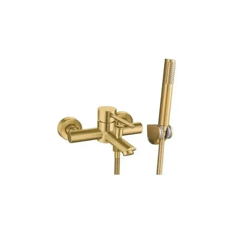 Grifo para bañera y ducha monomando con cartucho cerámico en oro mate Palancia de Valaz