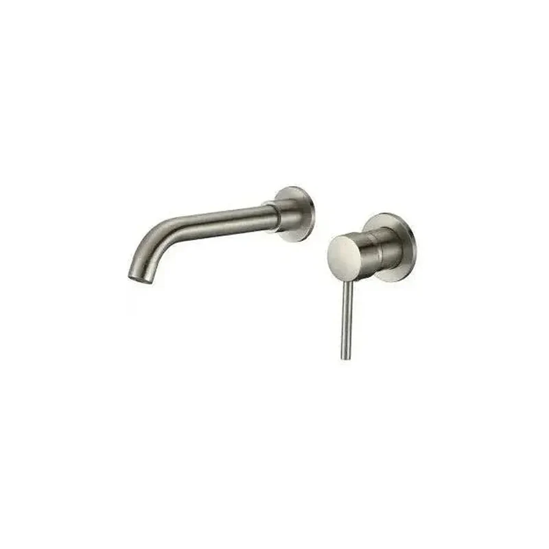 Grifo de lavabo empotrado monomando en latón acero cepillado Guadiana de Valaz
