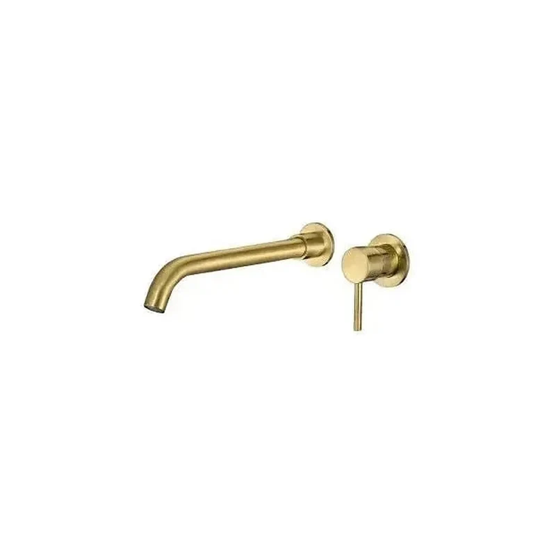 Grifo de lavabo empotrado monomando de 26 cm en latón dorado cepillado Guadiana de Valaz