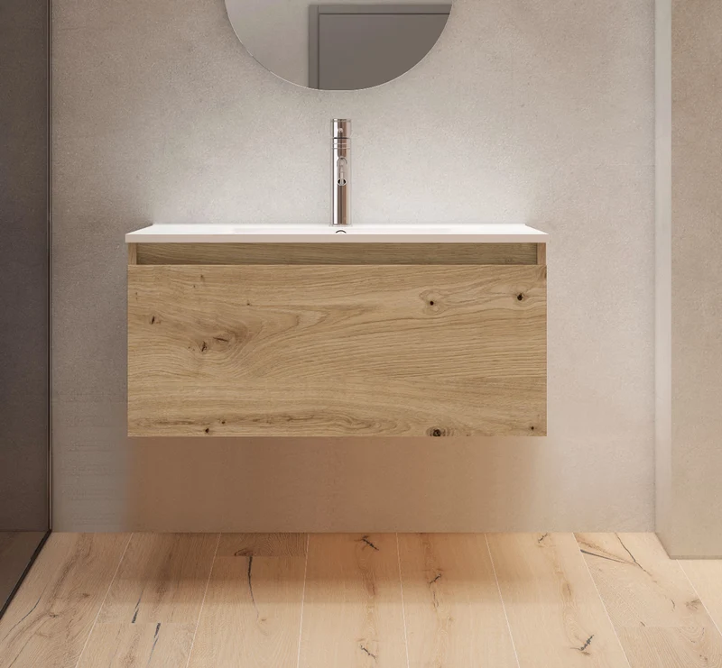 VISOBATH BOX Mueble 1 Cajón 40+Lavabo Roble Costa