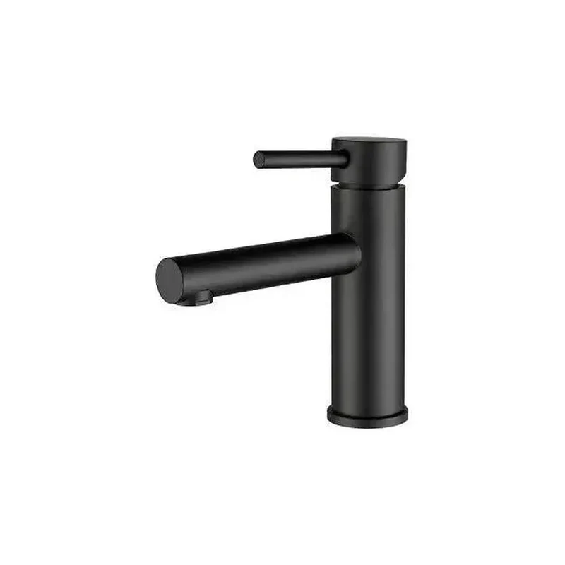 Grifo de lavabo monomando con caño recto en latón negro mate Palancia de Valaz