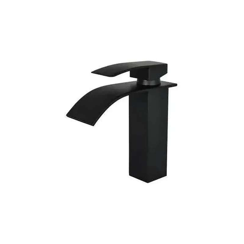 Grifo de lavabo monomando con salida en cascada en latón negro mate Aljibe de Valaz