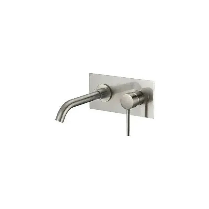 Grifo de lavabo empotrado monomando en latón acero cepillado Jucar de Valaz