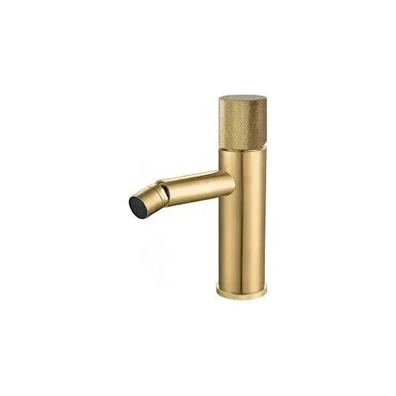Grifo de bidé de caño recto con llave monomando en latón en oro mate Bidasoa de Valaz