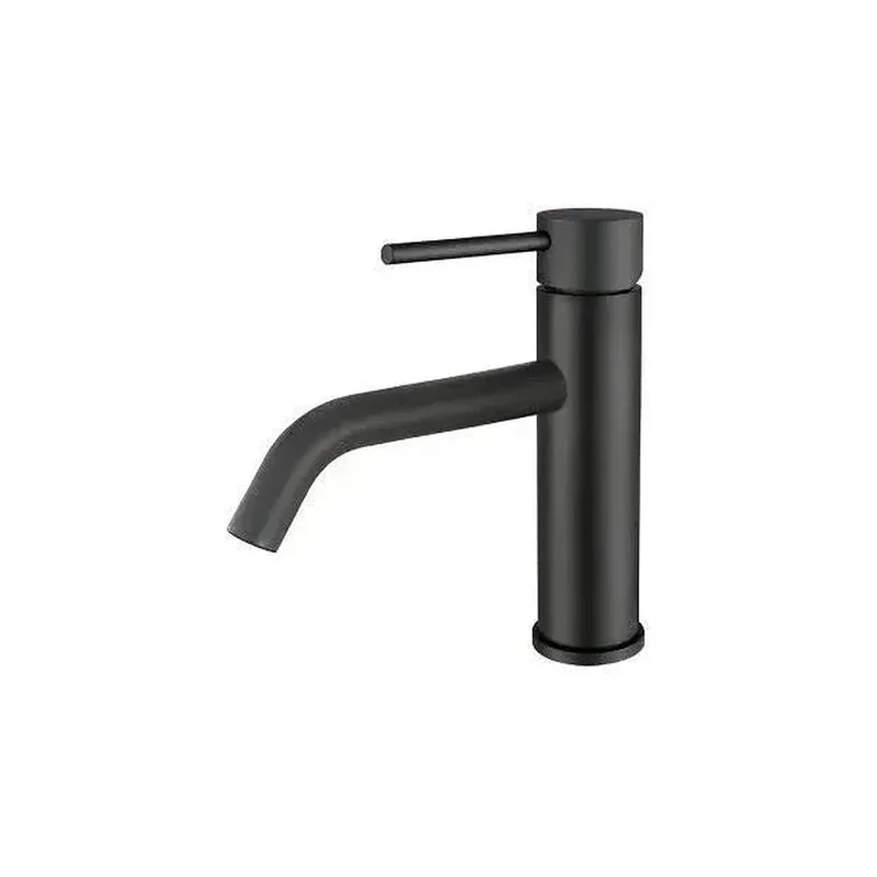 Grifo de lavabo monomando de agua fría redondo en latón negro mate Ason de Valaz