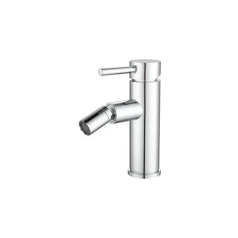 Grifo de bidet monomando con estructura redonda y caño recto en cromo Palancia de Valaz