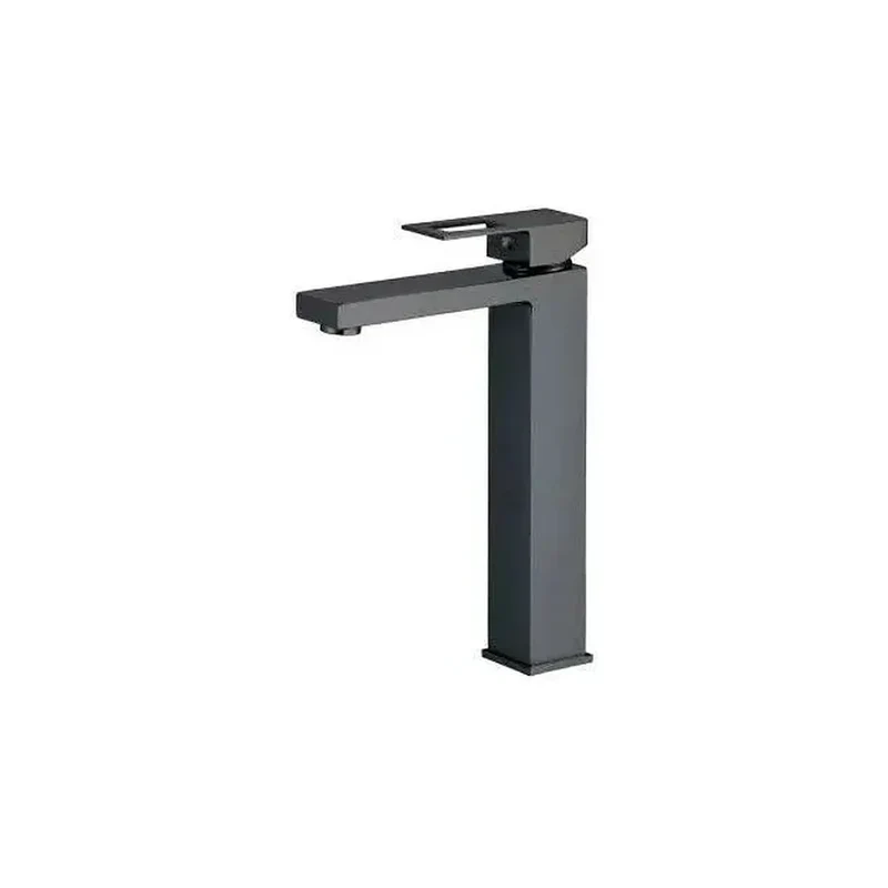 Grifo de lavabo de caño alto monomando en latón negro mate Guadalete de Valaz