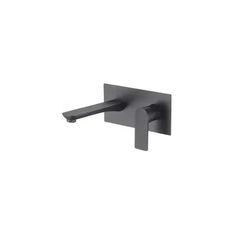 Grifo de lavabo empotrado monomando ovalado en latón negro mate Sil de Valaz
