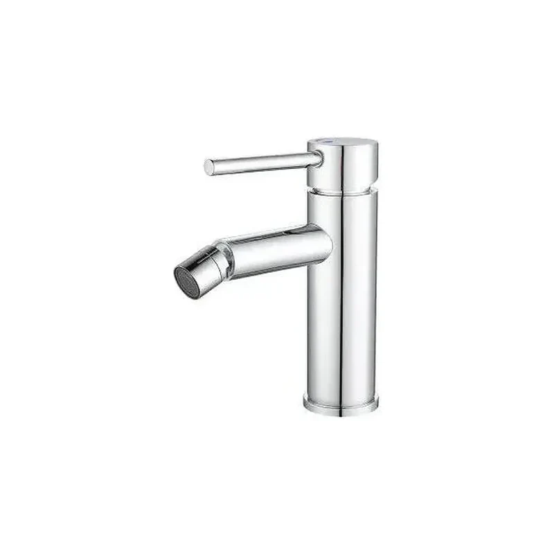 Grifo de bidé redondo con llave monomando en acero inoxidable satinado Ason de Valaz