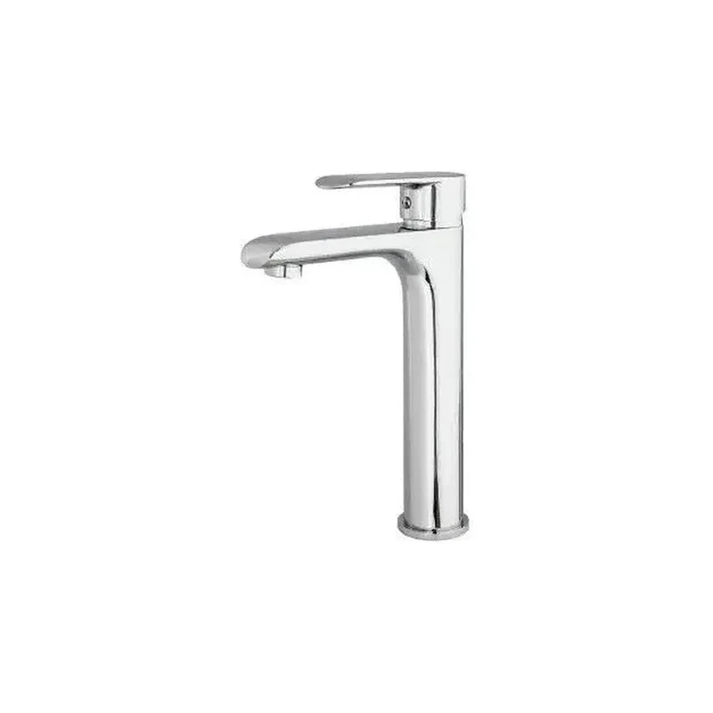 Grifo de lavabo alto monomando redondo en latón cromado Turia de Valaz