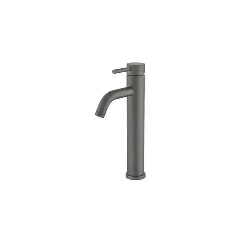 Grifo de lavabo alto monomando en latón color gun metal Jabalón de Valaz
