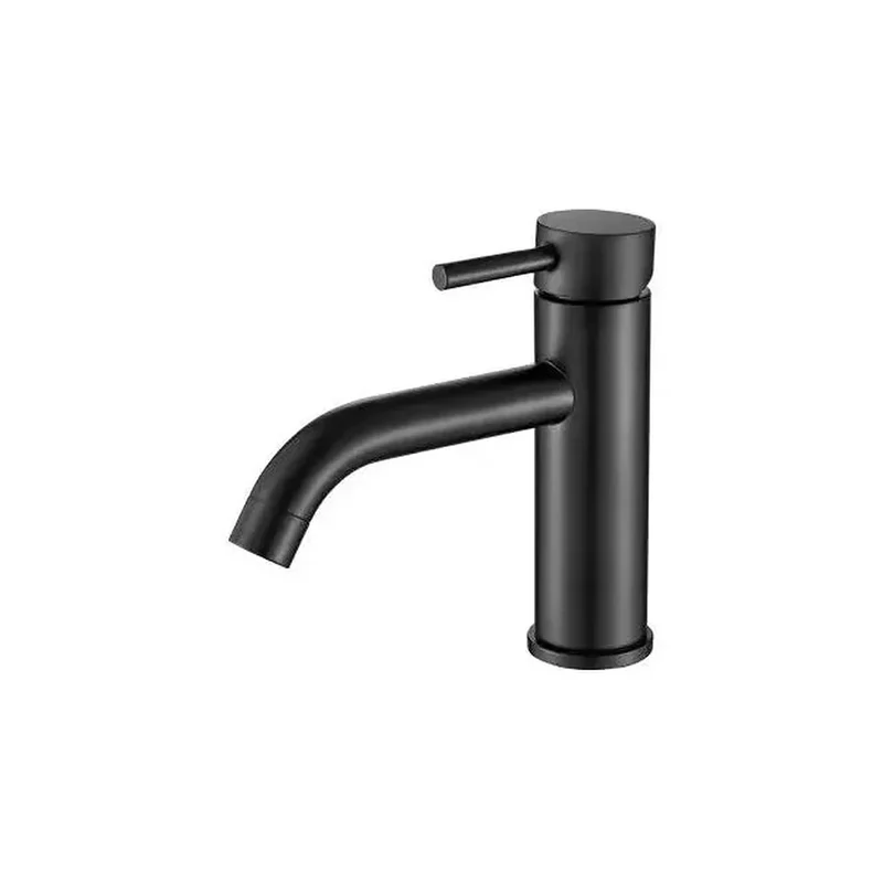 Grifo de lavabo monomando redondo en latón negro mate Jabalón de Valaz