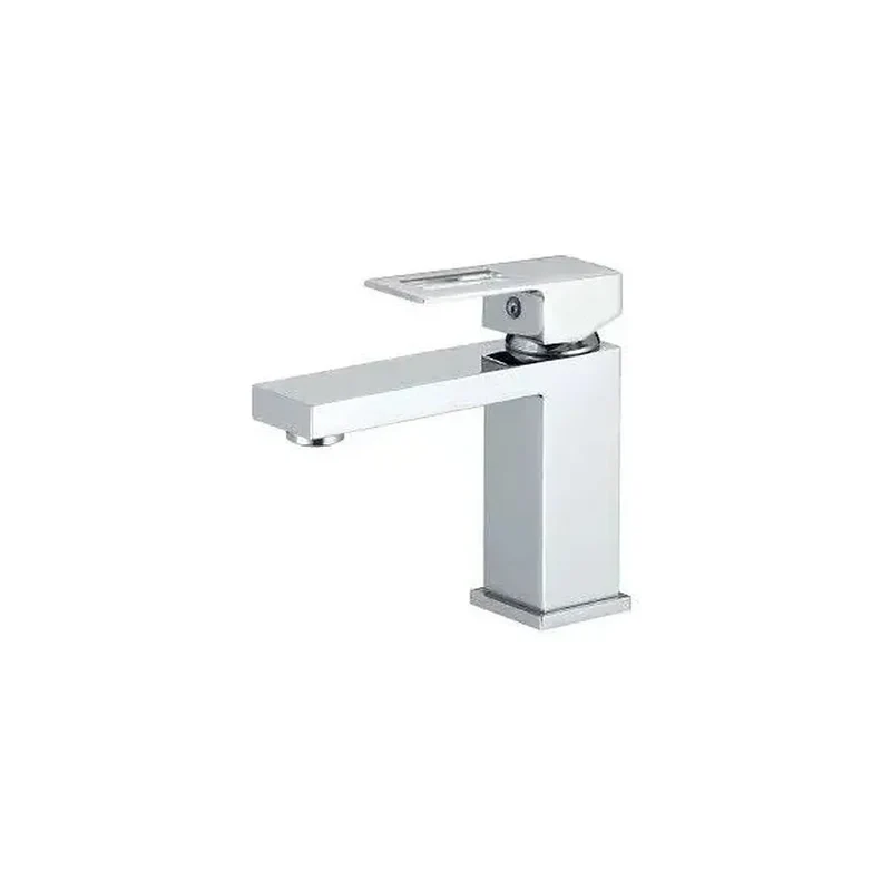 Grifo de lavabo monomando de caño cuadrado en latón cromado Guadalete de Valaz