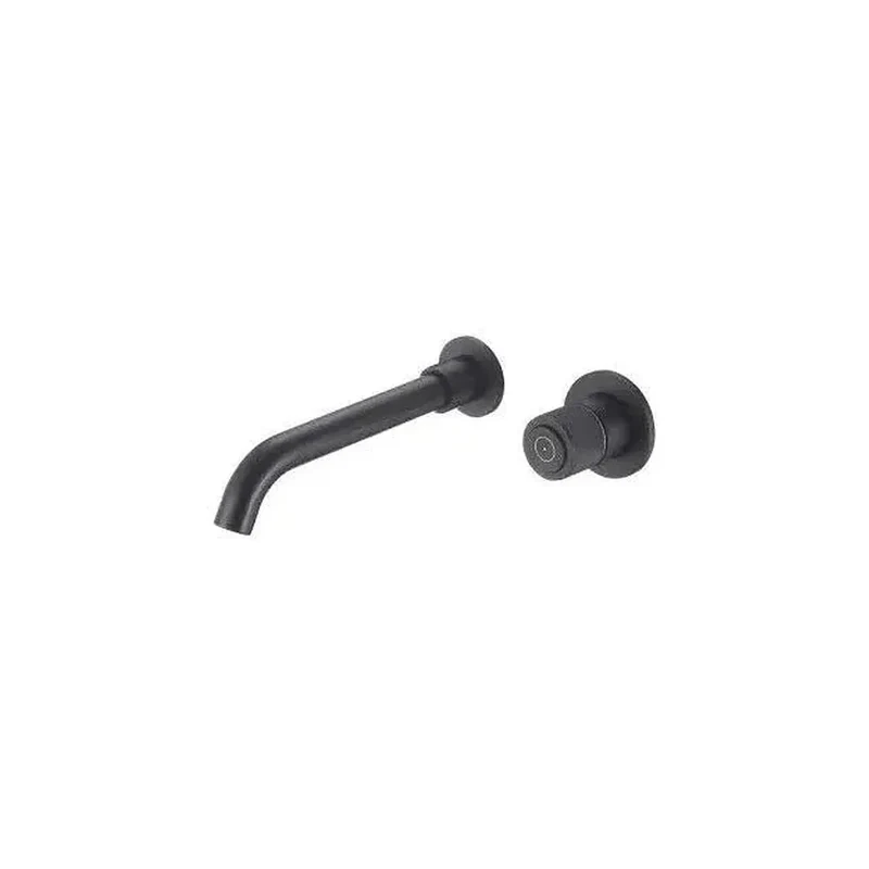 Grifo de lavabo empotrado con botón monomando en latón negro mate Andarax de Valaz