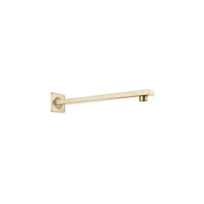Brazo soporte para rociador de pared cuadrado en dorado cepillado de Valaz