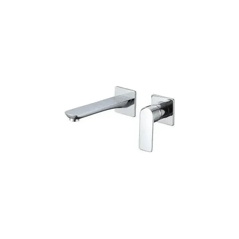 Grifo de lavabo empotrado monomando cuadrado en latón cromado Esla de Valaz