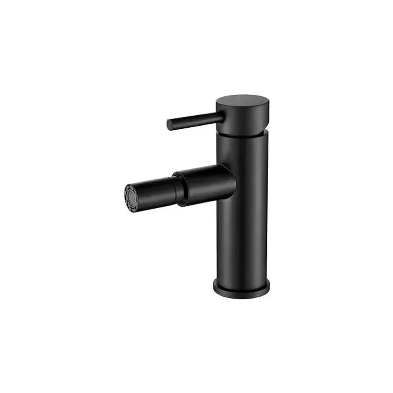 Grifo de bidet redondo y monomando en latón en negro mate Jabalón de Valaz