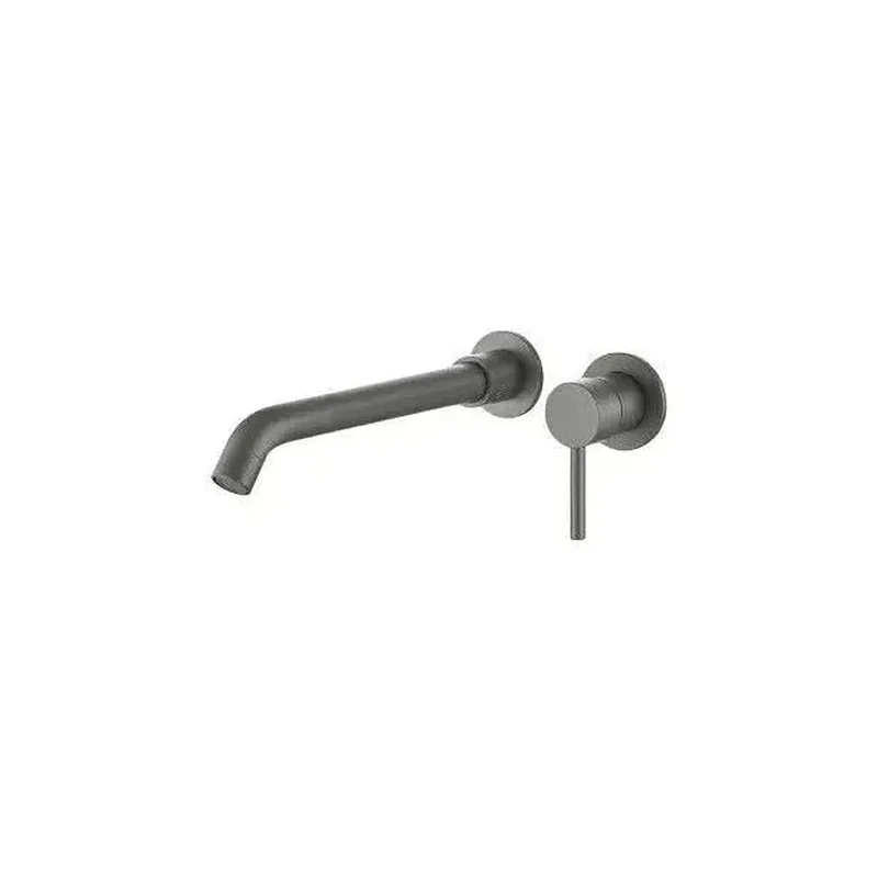 Grifo de lavabo empotrado monomando de 26 cm en latón gun metal Guadiana de Valaz