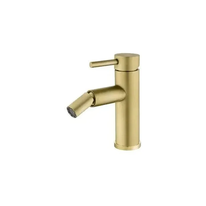Grifo de bidet redondo y monomando en latón en dorado envejecido Jabalón de Valaz