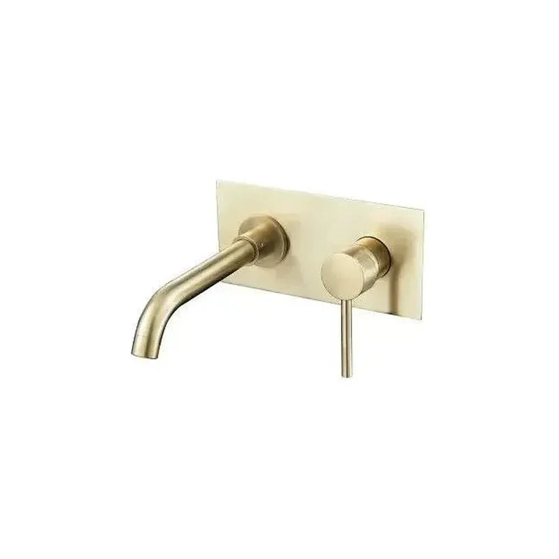 Grifo de lavabo empotrado monomando en latón dorado cepillado Jucar de Valaz