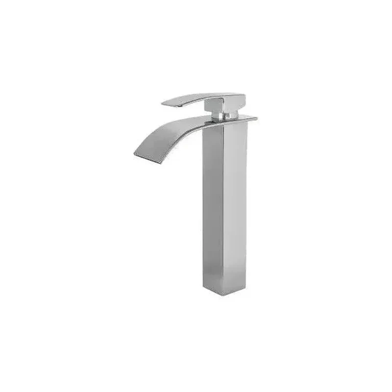 Grifo de lavabo alto monomando con salida en cascada en latón cromado Aljibe de Valaz