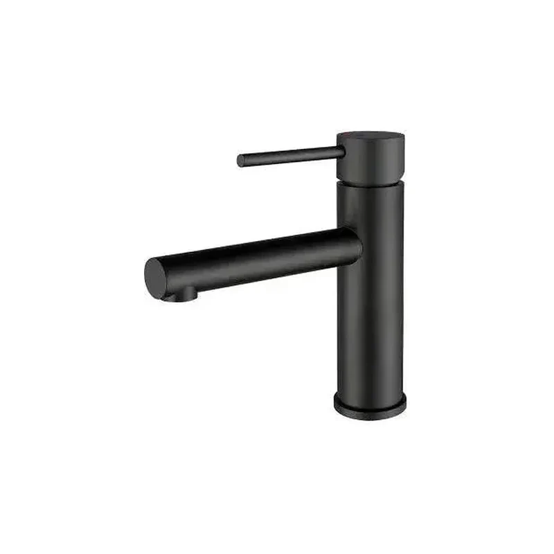 Grifo de lavabo monomando de agua fría con caño recto en negro mate Nansa de Valaz