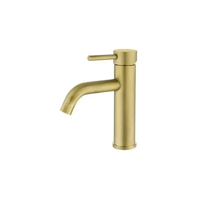 Grifo de lavabo monomando redondo en latón dorado envejecido Jabalón de Valaz