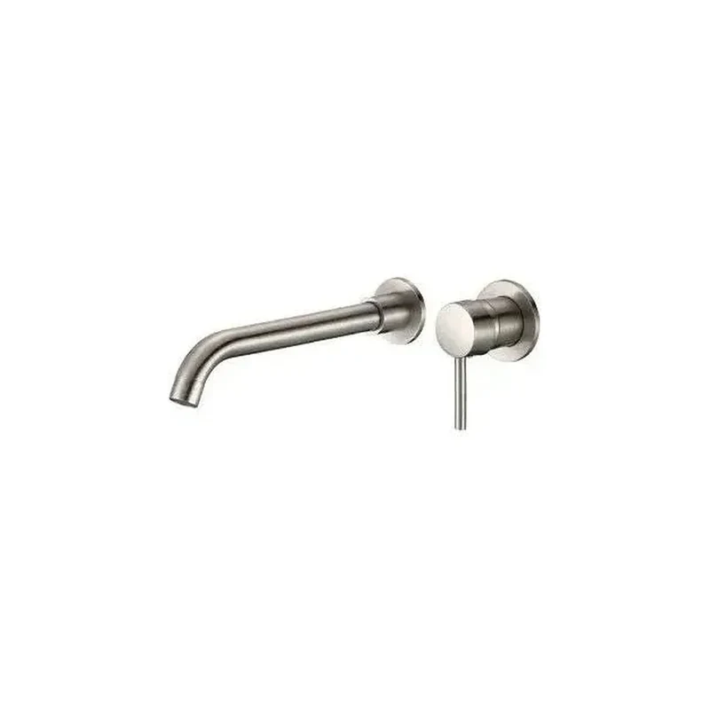Grifo de lavabo empotrado monomando de 26 cm en latón acero cepillado Guadiana de Valaz
