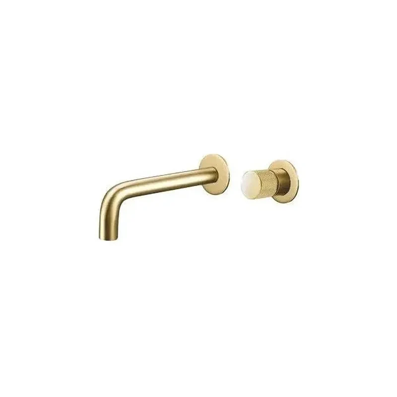 Grifo de lavabo empotrado a pared monomando en latón dorado mate Besaya Luxury de Valaz