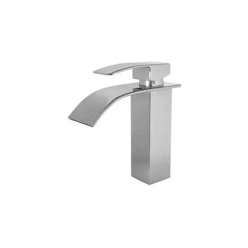 Grifo de lavabo monomando con salida en cascada en latón cromado Aljibe de Valaz