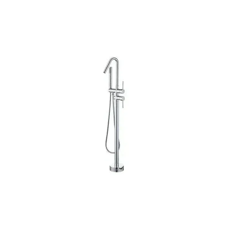 Grifo exento para bañera redondo con ducha de mano en latón cromado Misuri de Valaz