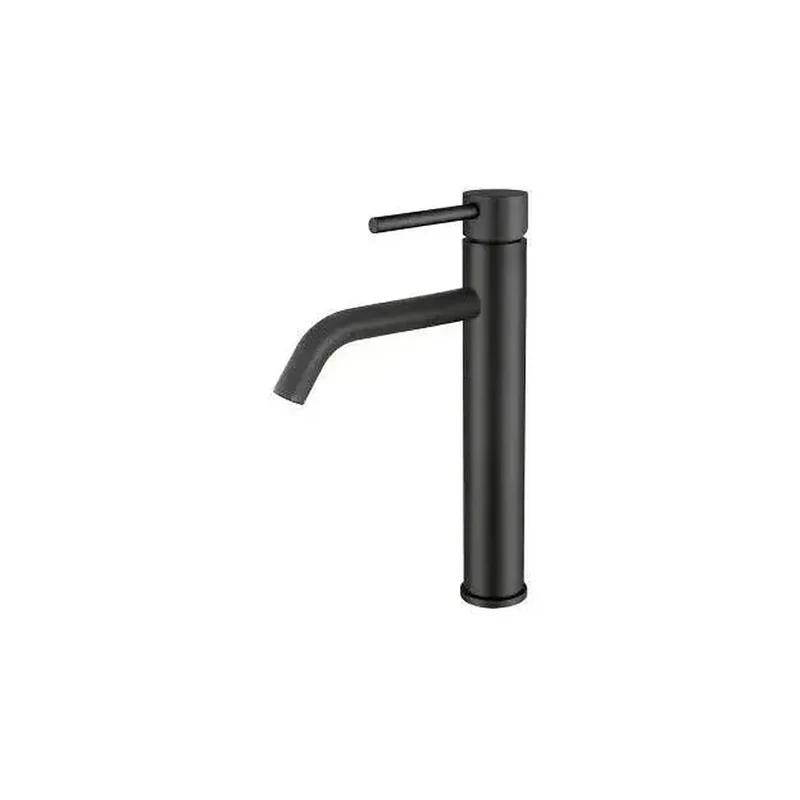 Grifo de lavabo alto monomando de agua fría en latón negro mate Ason de Valaz