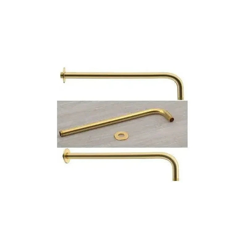 Soporte de rociador de ducha para pared de latón de 40 cm en dorado cepillado de Valaz