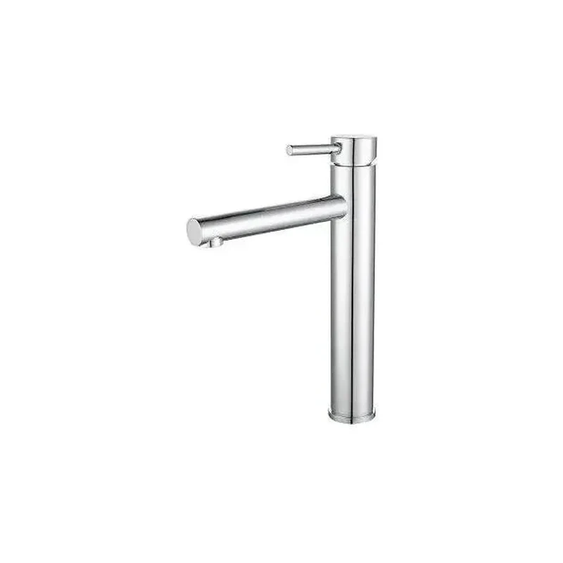 Grifo de lavabo alto monomando con caño recto en latón cromado Palancia de Valaz