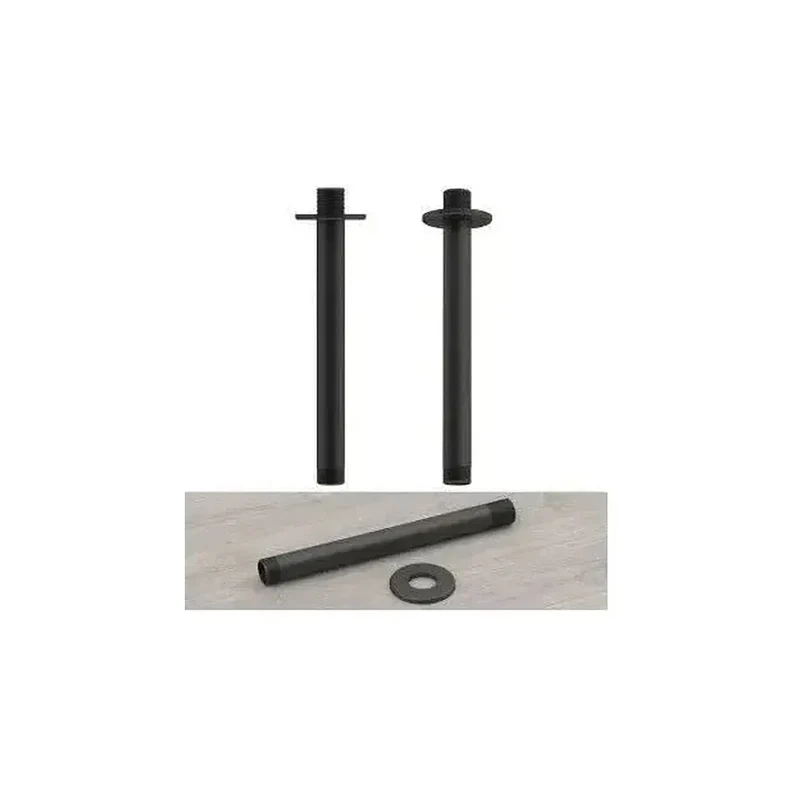 Soporte de rociador de ducha para techo de latón de 17 cm en negro mate de Valaz
