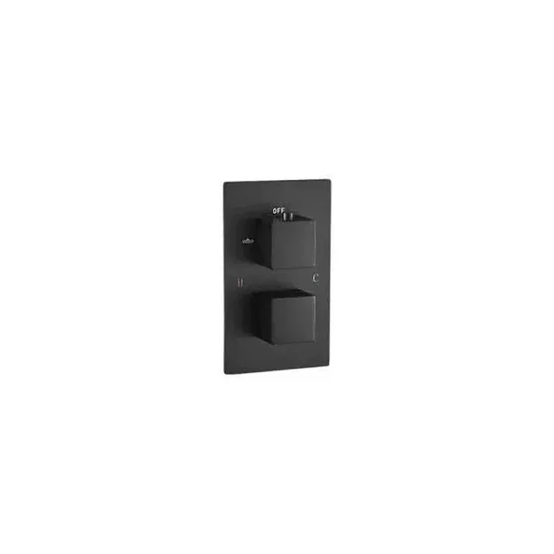 Grifo de ducha termostático empotrable a pared de 2 vías en negro mate de Valaz