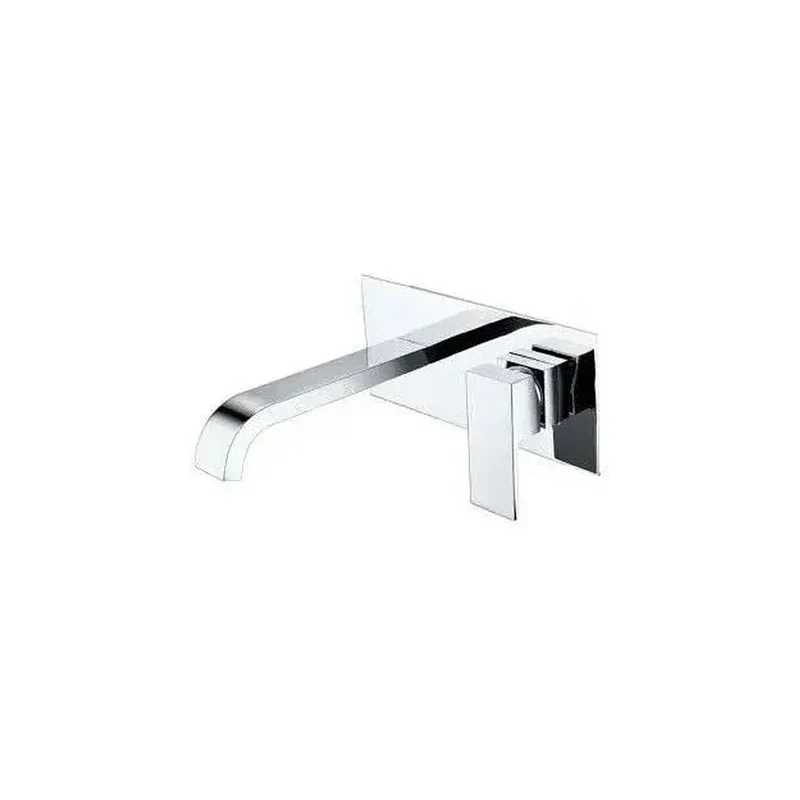 Grifo de lavabo empotrado monomando de caño curvo en latón cromado Niagara de Valaz