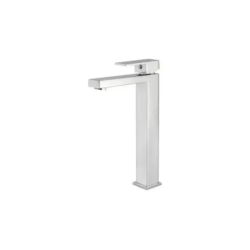 Grifo de lavabo alto monomando cuadrado de agua fría en cromado Muga de Valaz