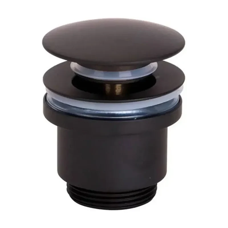 Válvula de desagüe para lavabos y bidés fabricada en latón de color negro mate de Imex