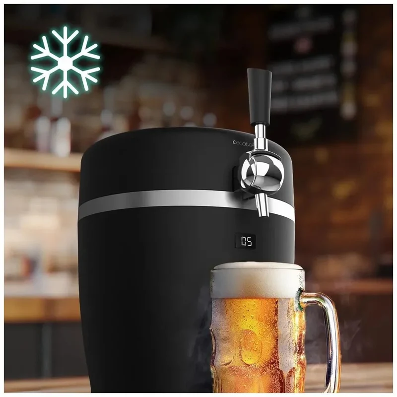 Dispensador de Cerveza BeerFlow 5000: Enfriamiento Rápido y Almacenamiento Versátil de Cecotec